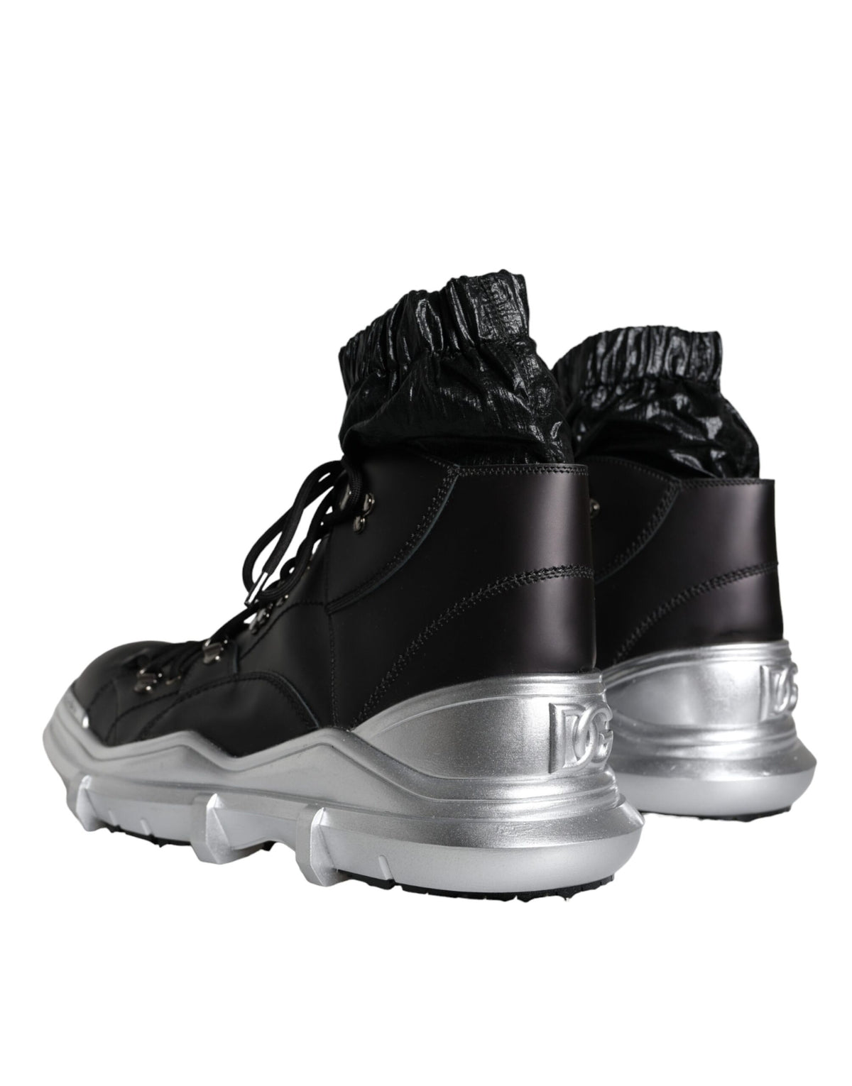 Dolce & Gabbana Black Nylon Galileo High Top Sneakers Shoes - Eljoys Fashion 