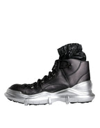 Dolce & Gabbana Black Nylon Galileo High Top Sneakers Shoes - Eljoys Fashion 