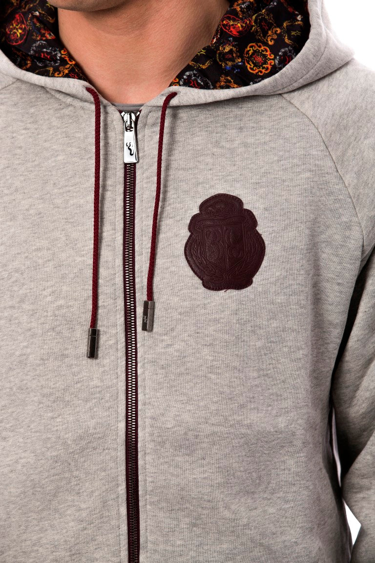 Billionaire Italian Couture Gray Cotton Hooded Sweatsuit Billionaire Italian Couture