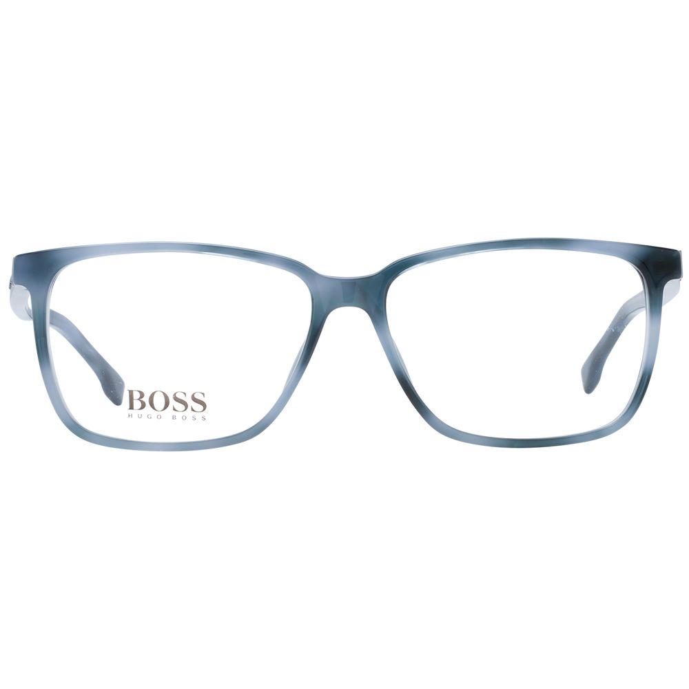 Hugo Boss blue acetate glasses frames with sleek, modern design and clear lenses, stylish eyewear for everyday wear.