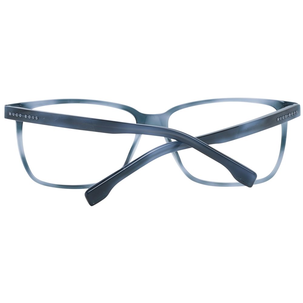 Hugo Boss blue acetate glasses frames with sleek design and modern style, shown on a plain background.