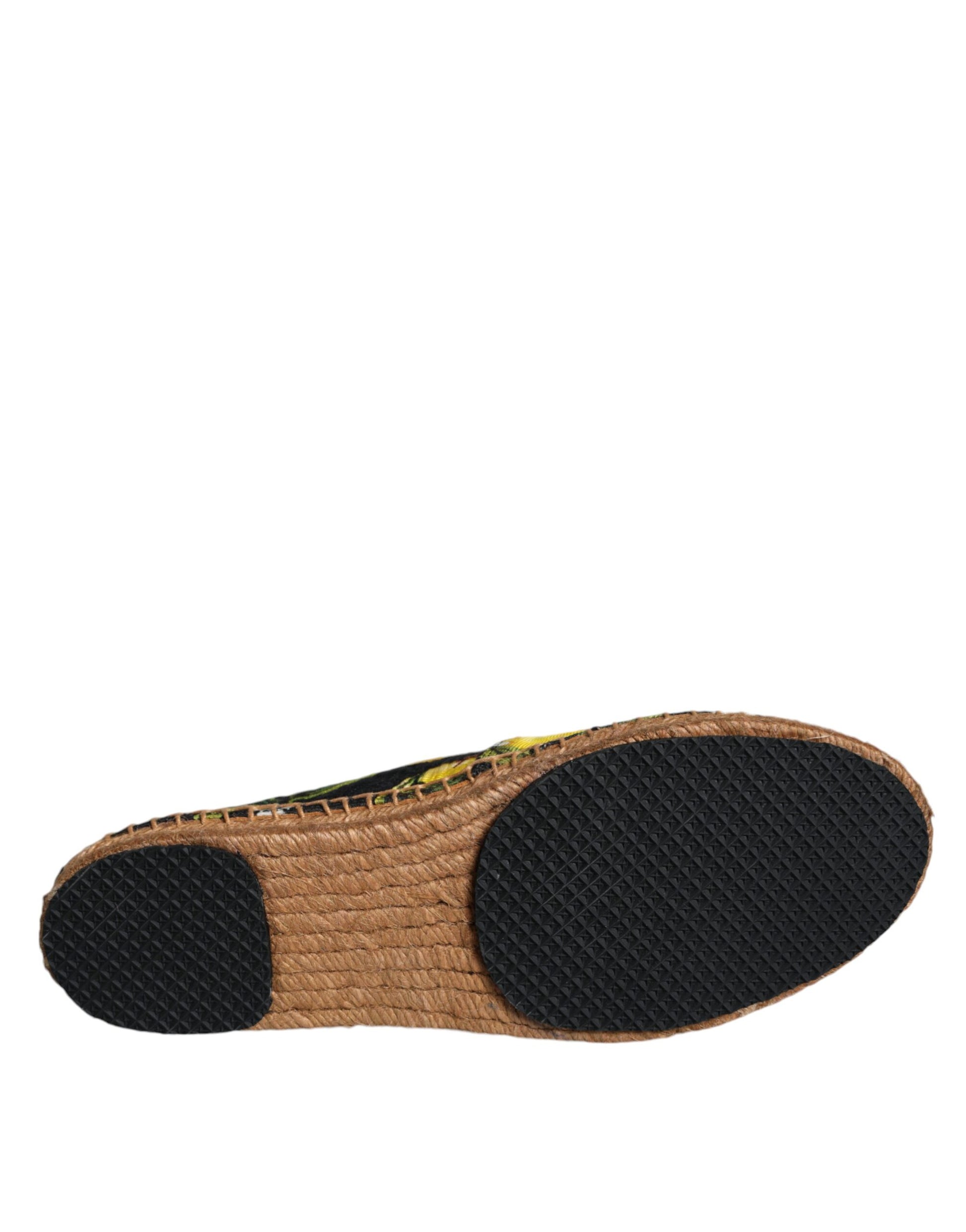 Dolce & Gabbana Multicolor Lemon Slip On Espadrilles Shoes Dolce & Gabbana