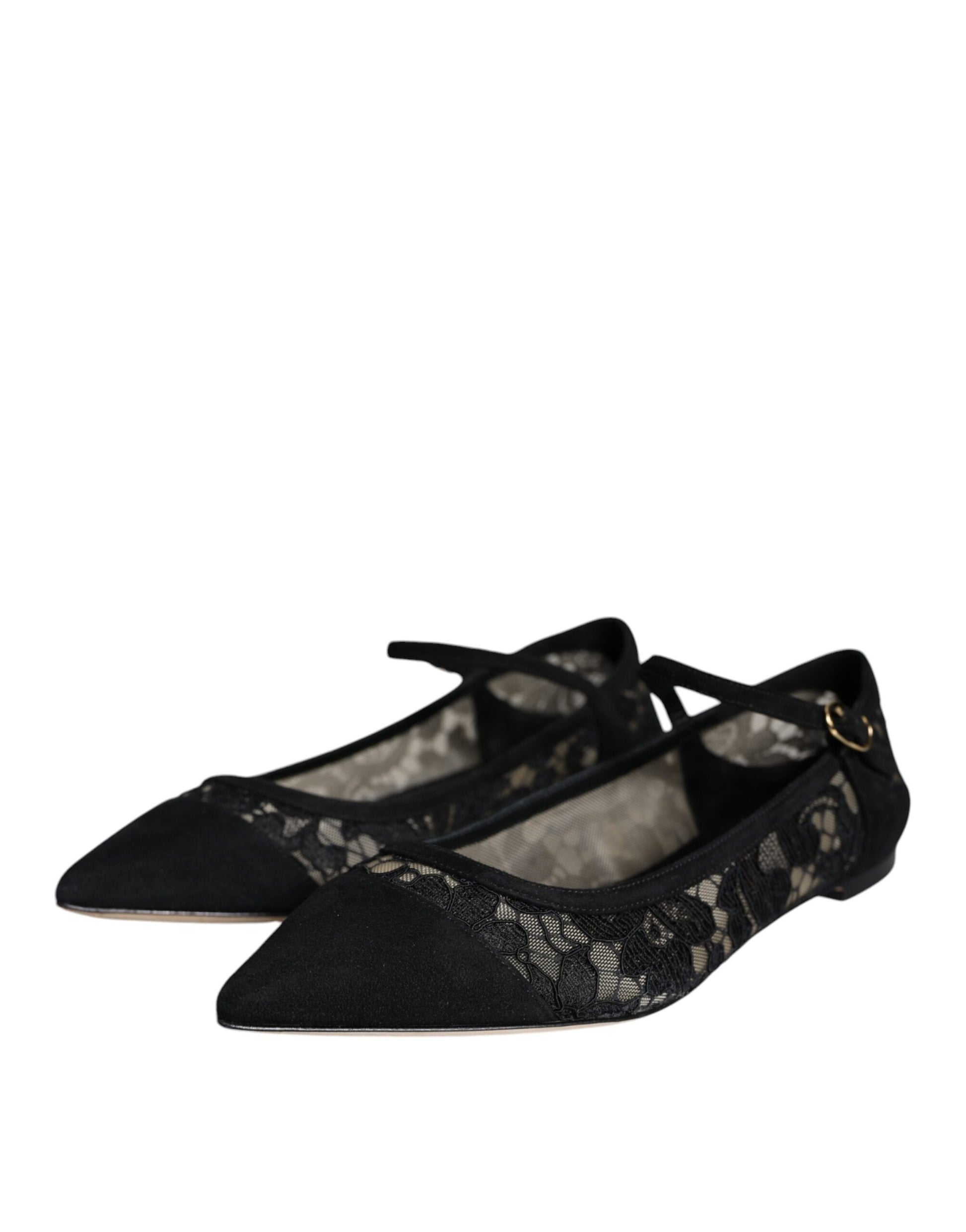 Dolce & Gabbana Black Taormina Lace Bellucci Flats Shoes Dolce & Gabbana