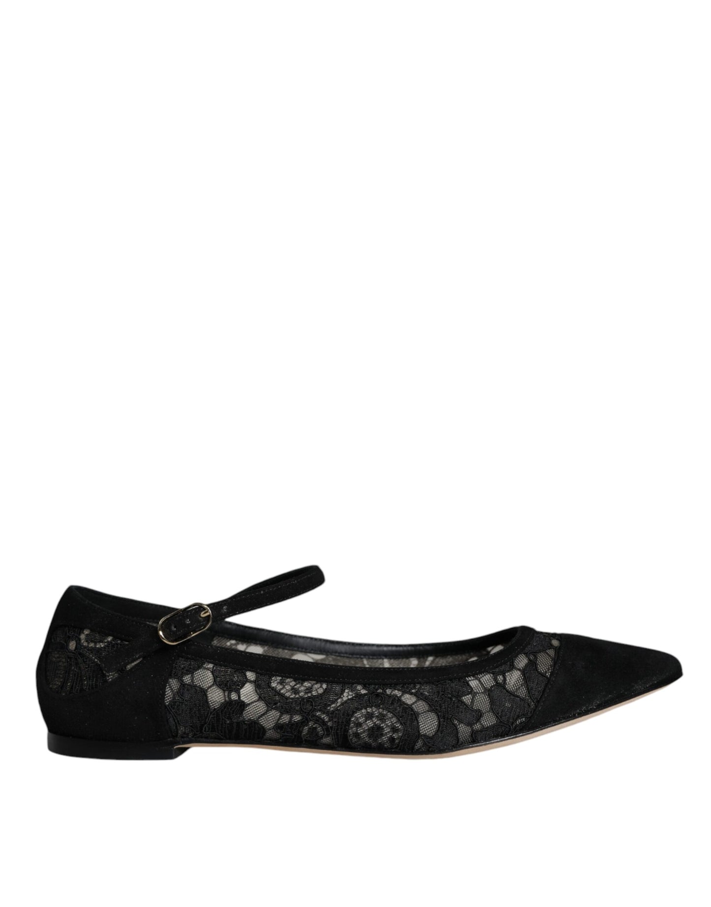 Dolce & Gabbana Black Taormina Lace Bellucci Flats Shoes Dolce & Gabbana