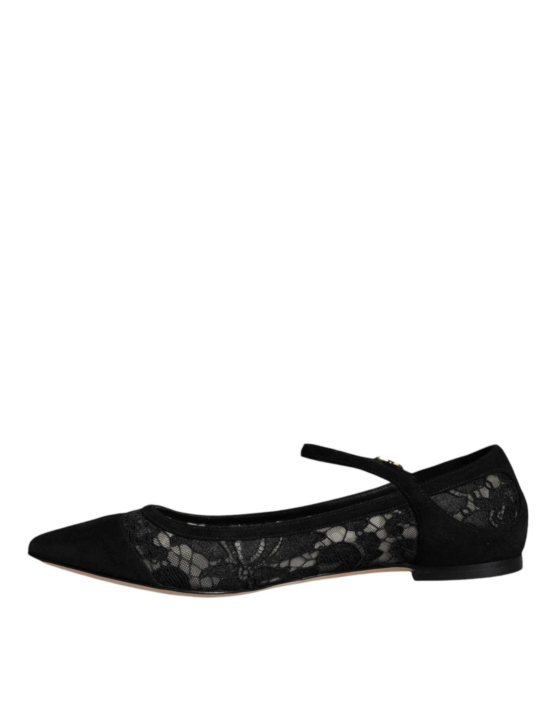 Dolce & Gabbana Black Taormina Lace Bellucci Flats Shoes Dolce & Gabbana