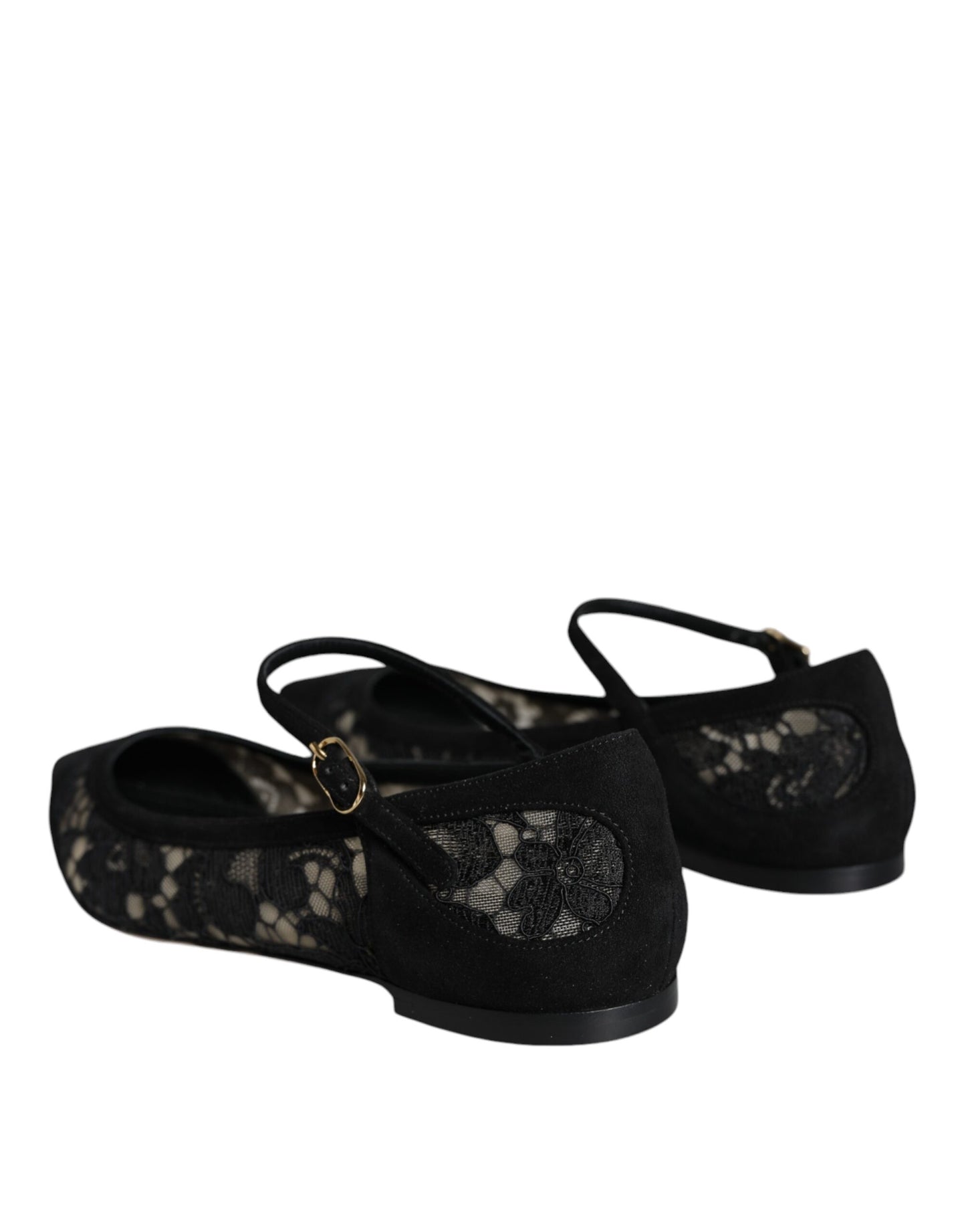 Dolce & Gabbana Black Taormina Lace Bellucci Flats Shoes Dolce & Gabbana