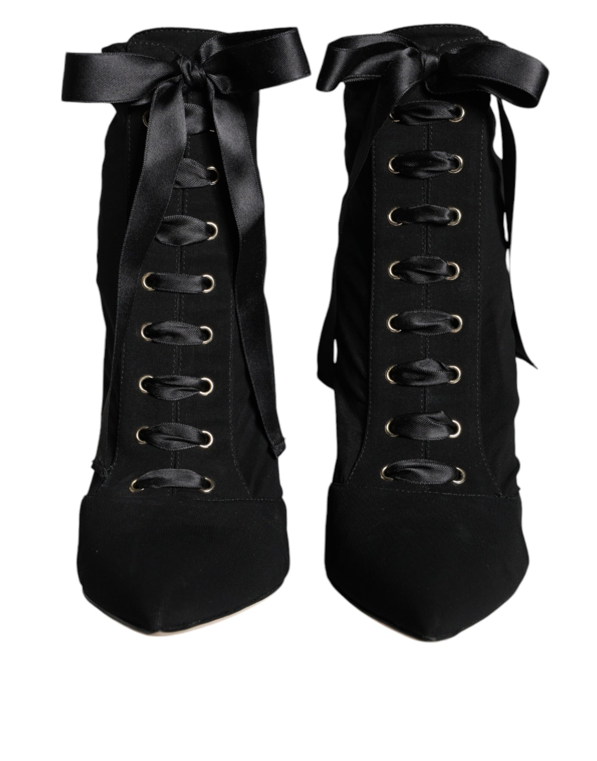Dolce & Gabbana Black Jersey Stretch Ankle Booties Shoes Dolce & Gabbana