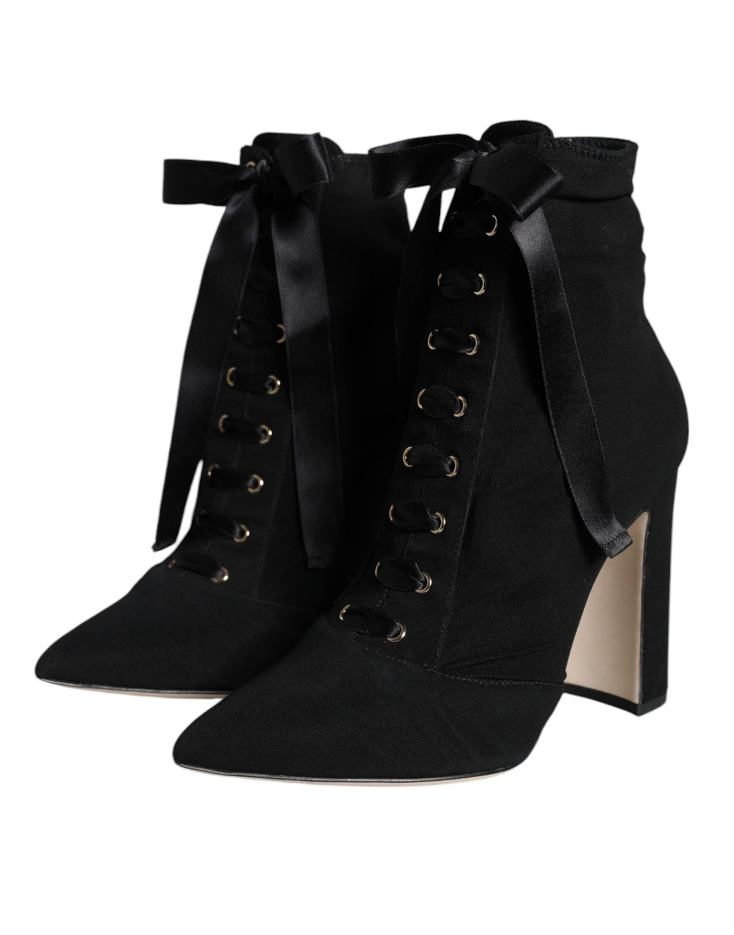 Dolce & Gabbana Black Jersey Stretch Ankle Booties Shoes Dolce & Gabbana