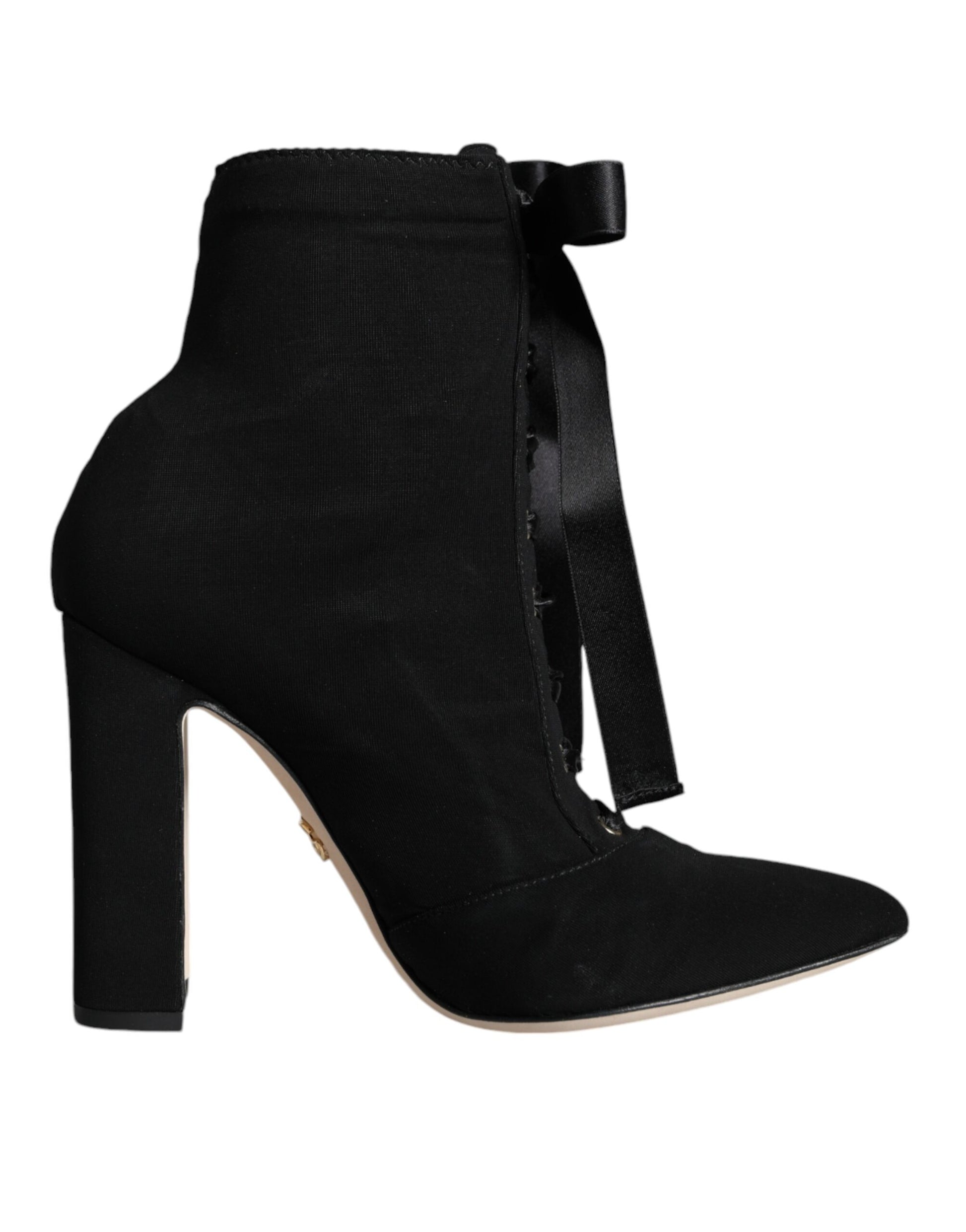 Dolce & Gabbana Black Jersey Stretch Ankle Booties Shoes Dolce & Gabbana
