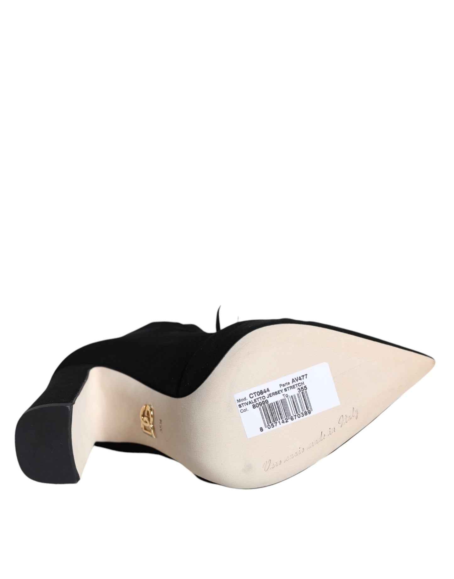 Dolce & Gabbana Black Jersey Stretch Ankle Booties Shoes Dolce & Gabbana