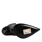Dolce & Gabbana Black Leather Stilettos Booties Socks Shoes