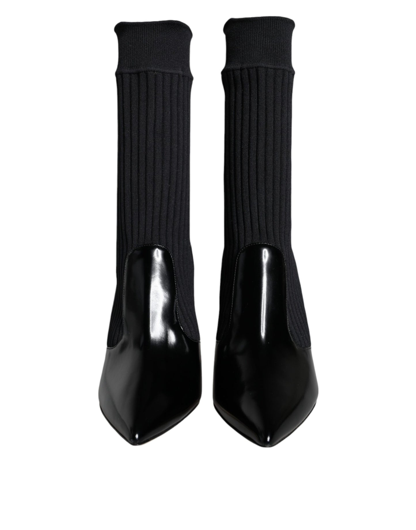 Dolce & Gabbana Black Stretch Stilettos Booties Socks Shoes Dolce & Gabbana
