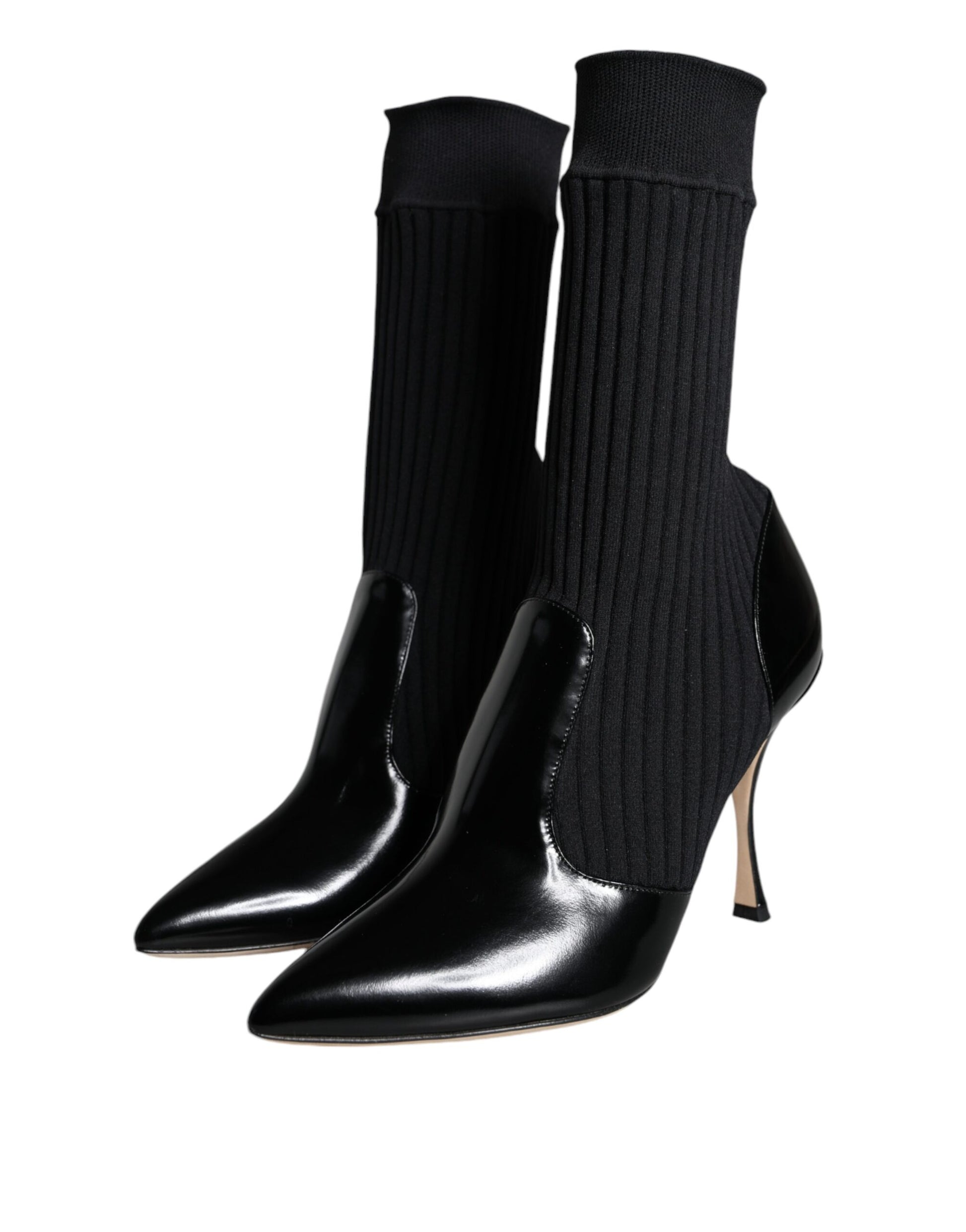 Dolce & Gabbana Black Stretch Stilettos Booties Socks Shoes Dolce & Gabbana