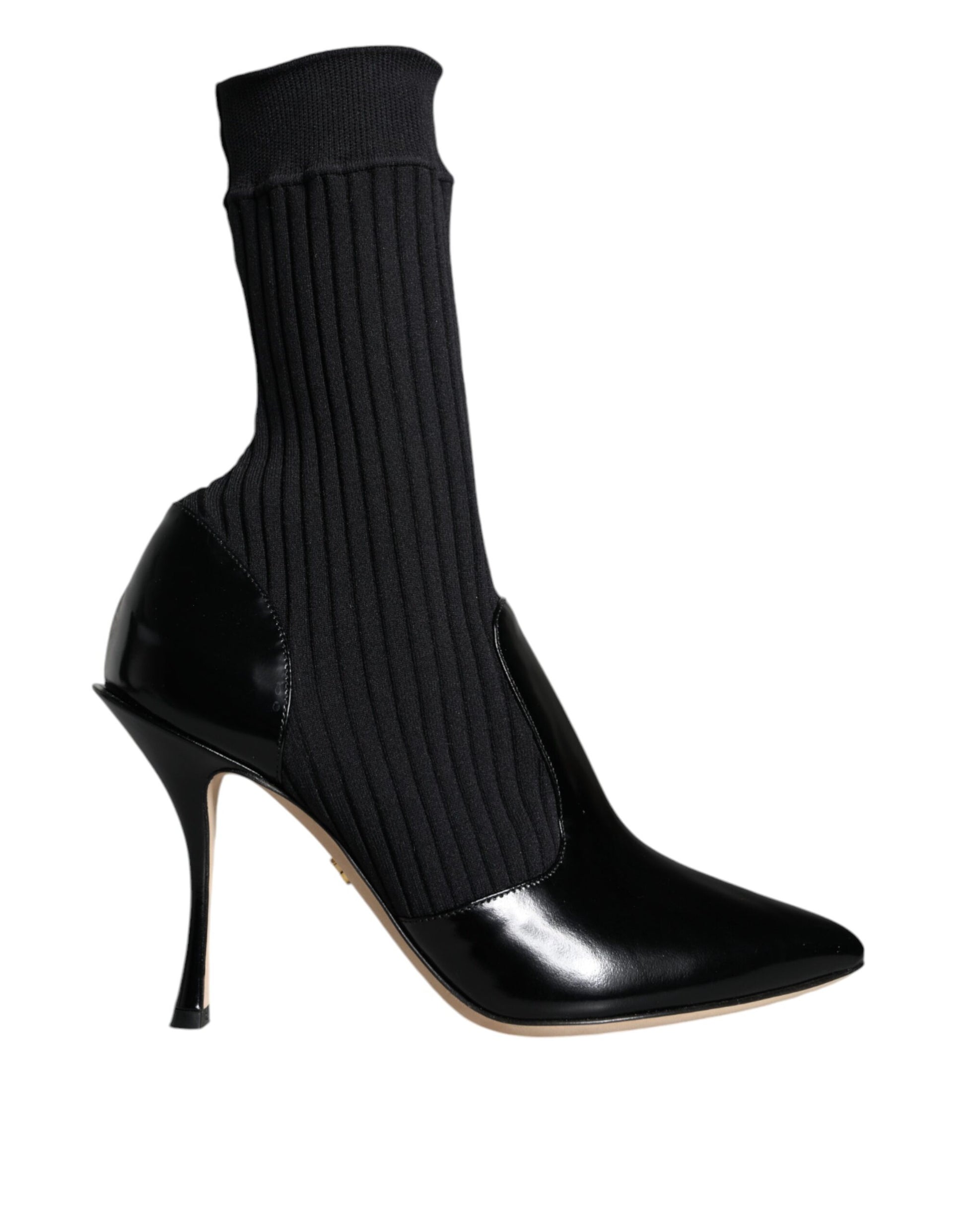 Dolce & Gabbana Black Stretch Stilettos Booties Socks Shoes Dolce & Gabbana