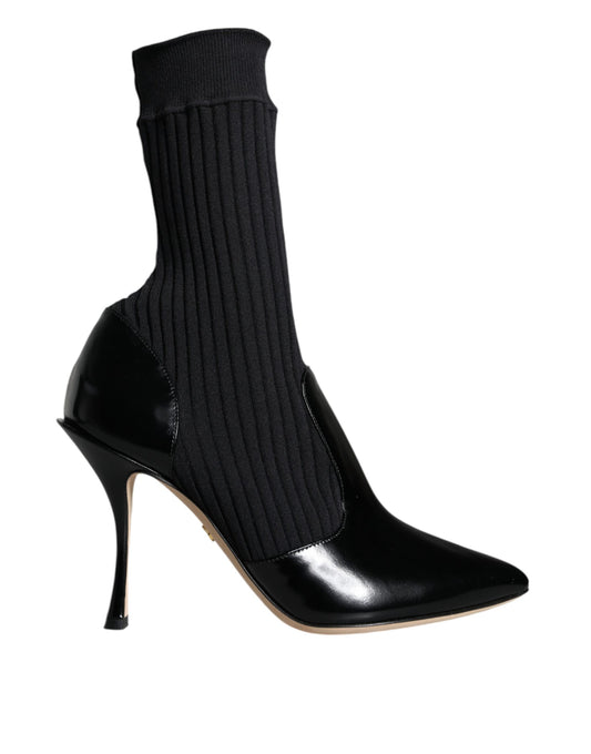 Dolce & Gabbana Black Stretch Stilettos Booties Socks Shoes Dolce & Gabbana