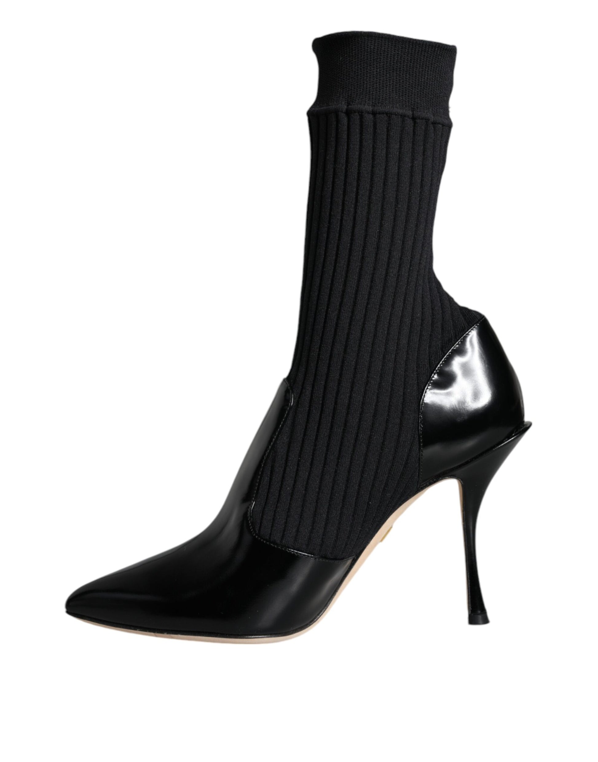 Dolce & Gabbana Black Stretch Stilettos Booties Socks Shoes Dolce & Gabbana