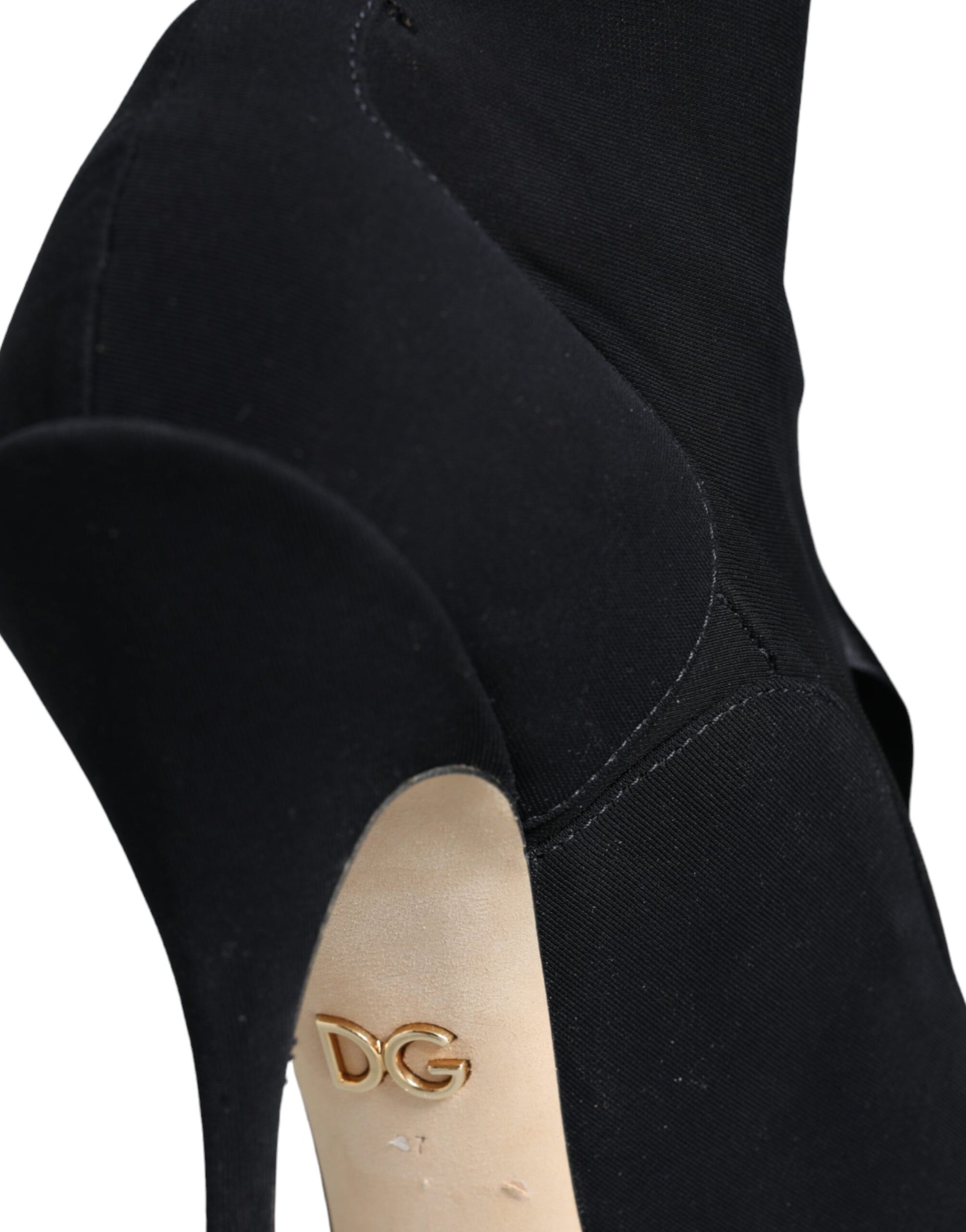 Dolce & Gabbana Black Stiletto Heels Mid Calf Boots Shoes Dolce & Gabbana