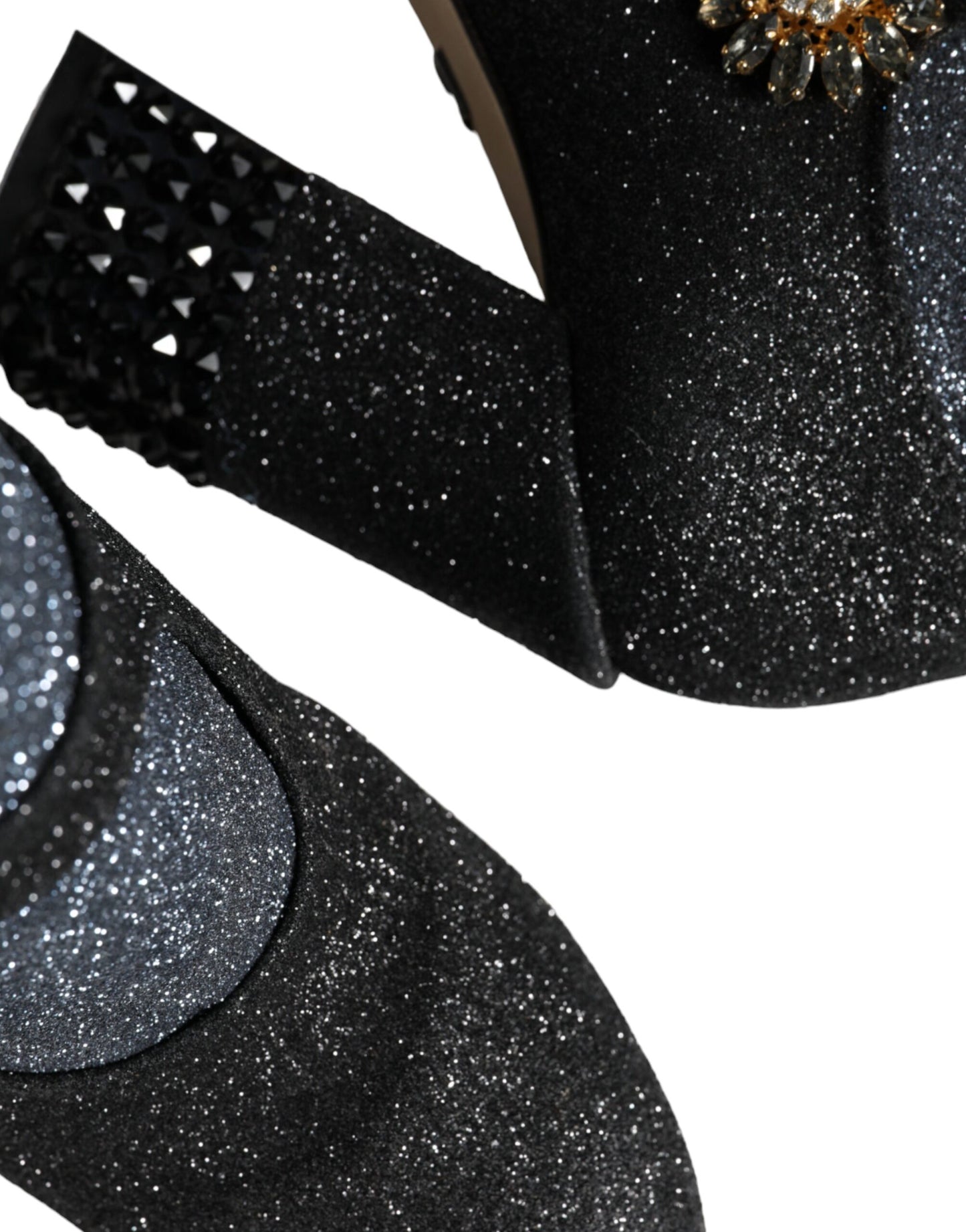 Dolce & Gabbana Black Crystal Mary Janes Booties Shoes Dolce & Gabbana