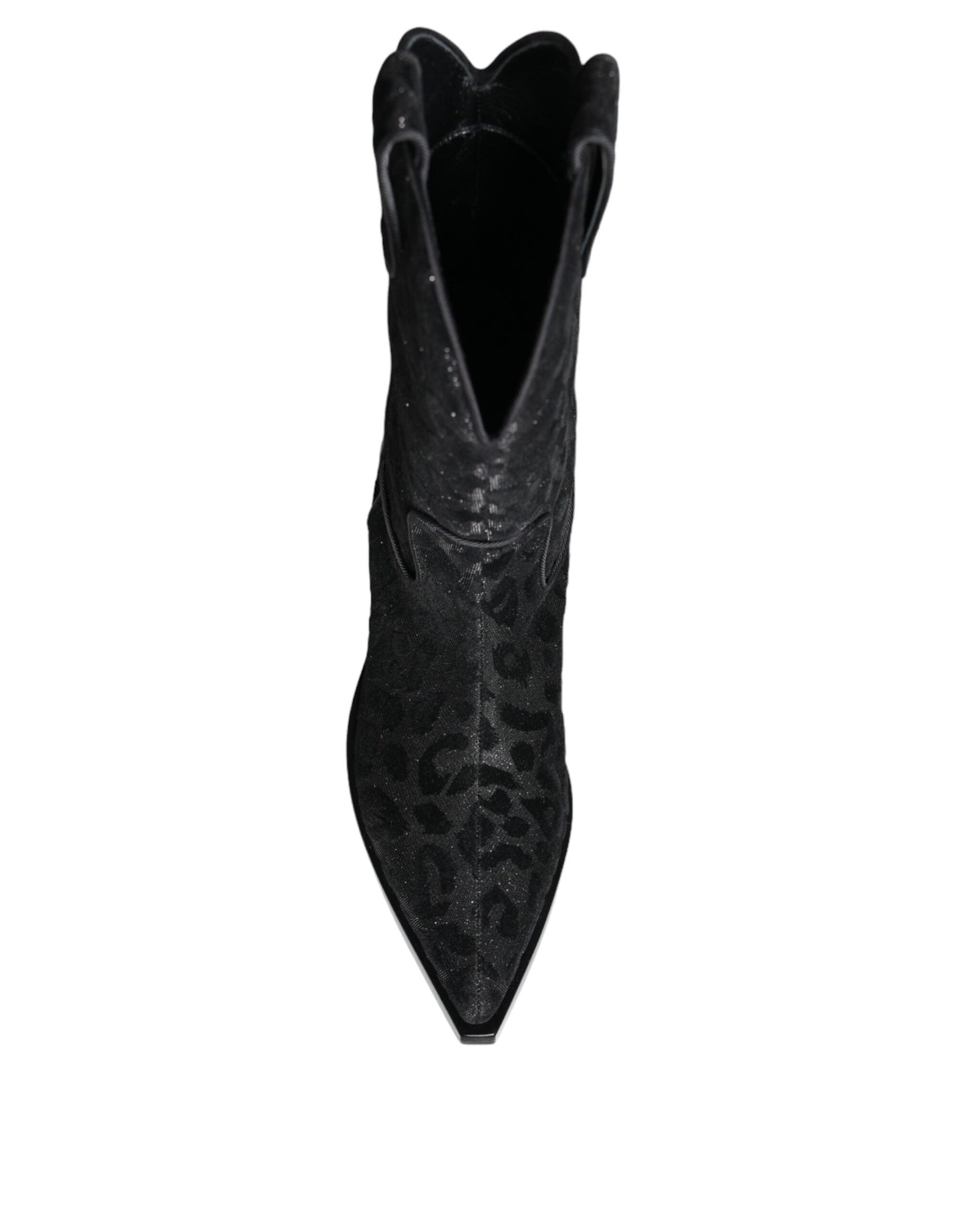 Dolce & Gabbana Black Gray Leopard Cowboy Boots Shoes Dolce & Gabbana