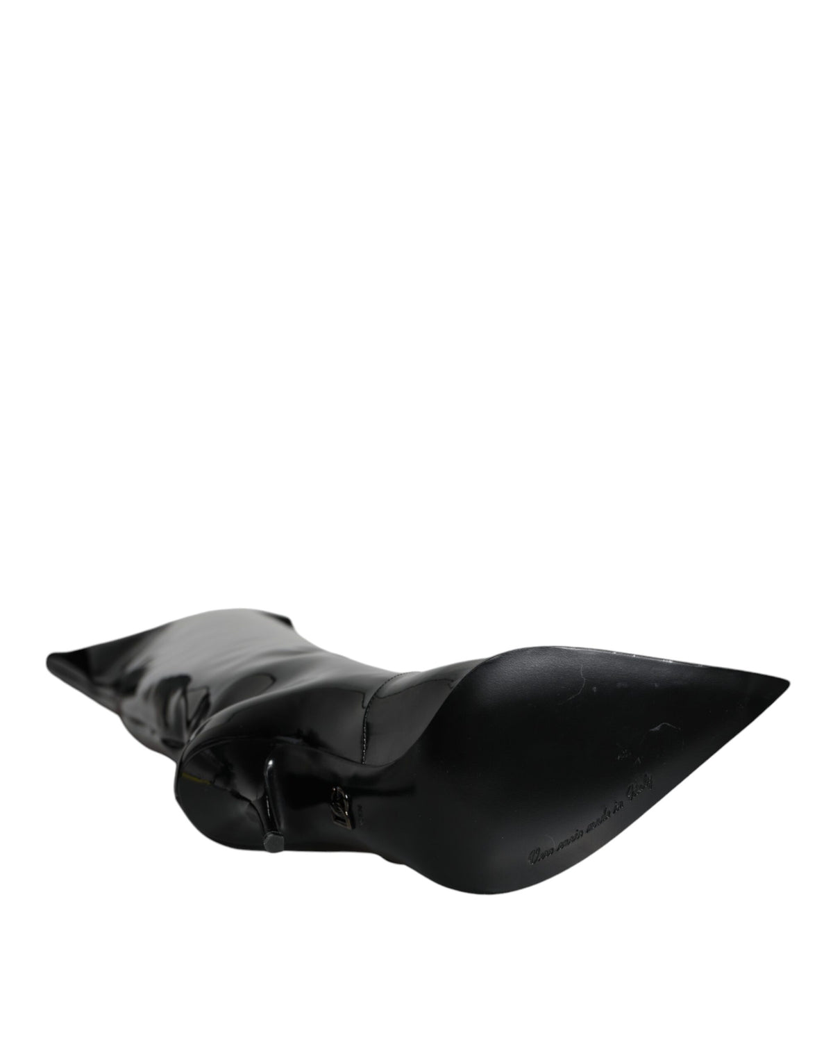 Dolce & Gabbana Black Patent Leather Knee High Boots Shoes - Eljoys Fashion 