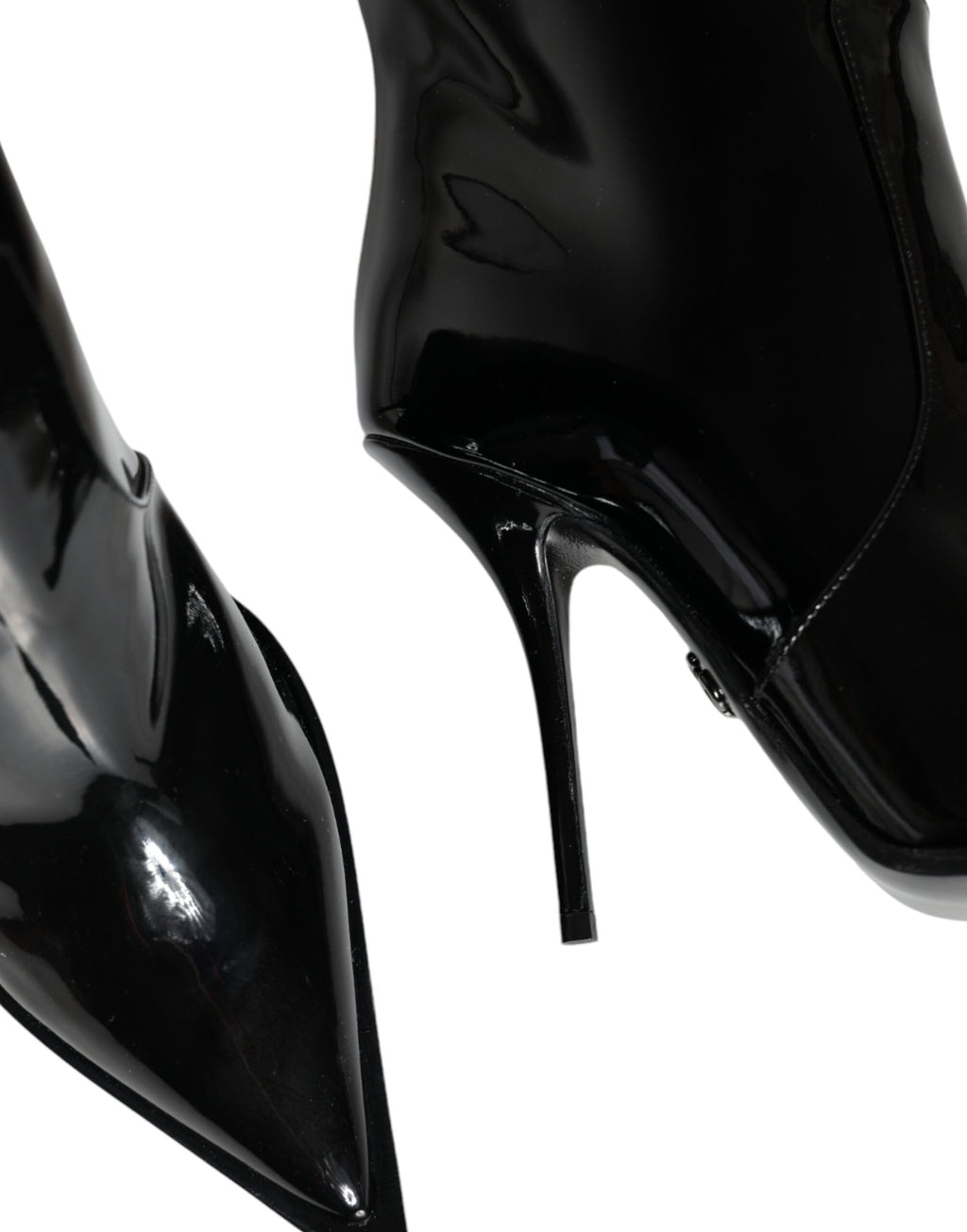 Dolce & Gabbana Black Patent Leather Knee High Boots Shoes - Eljoys Fashion 