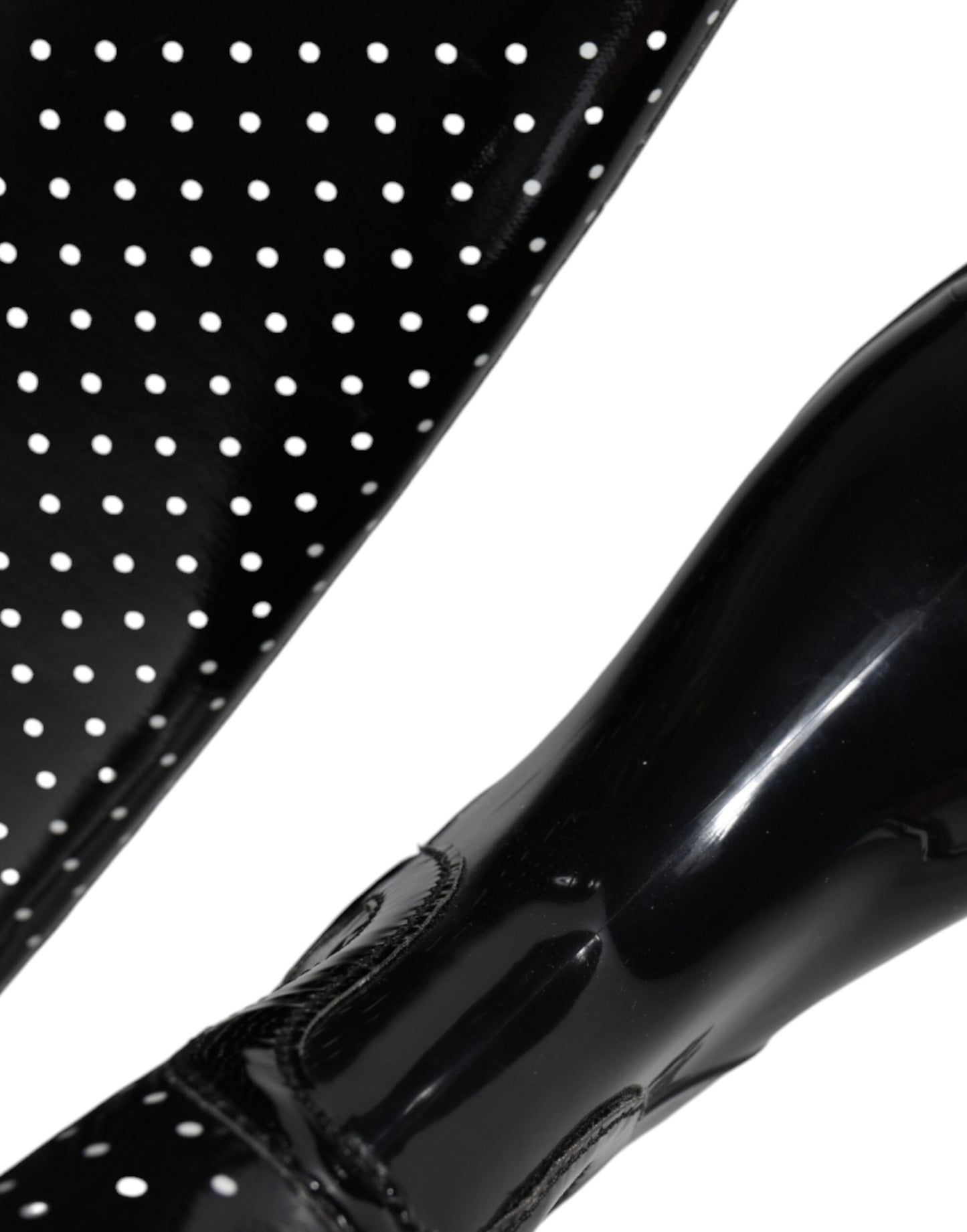 Dolce & Gabbana Black Polka Dot Rubber Knee High Boots Shoes Dolce & Gabbana