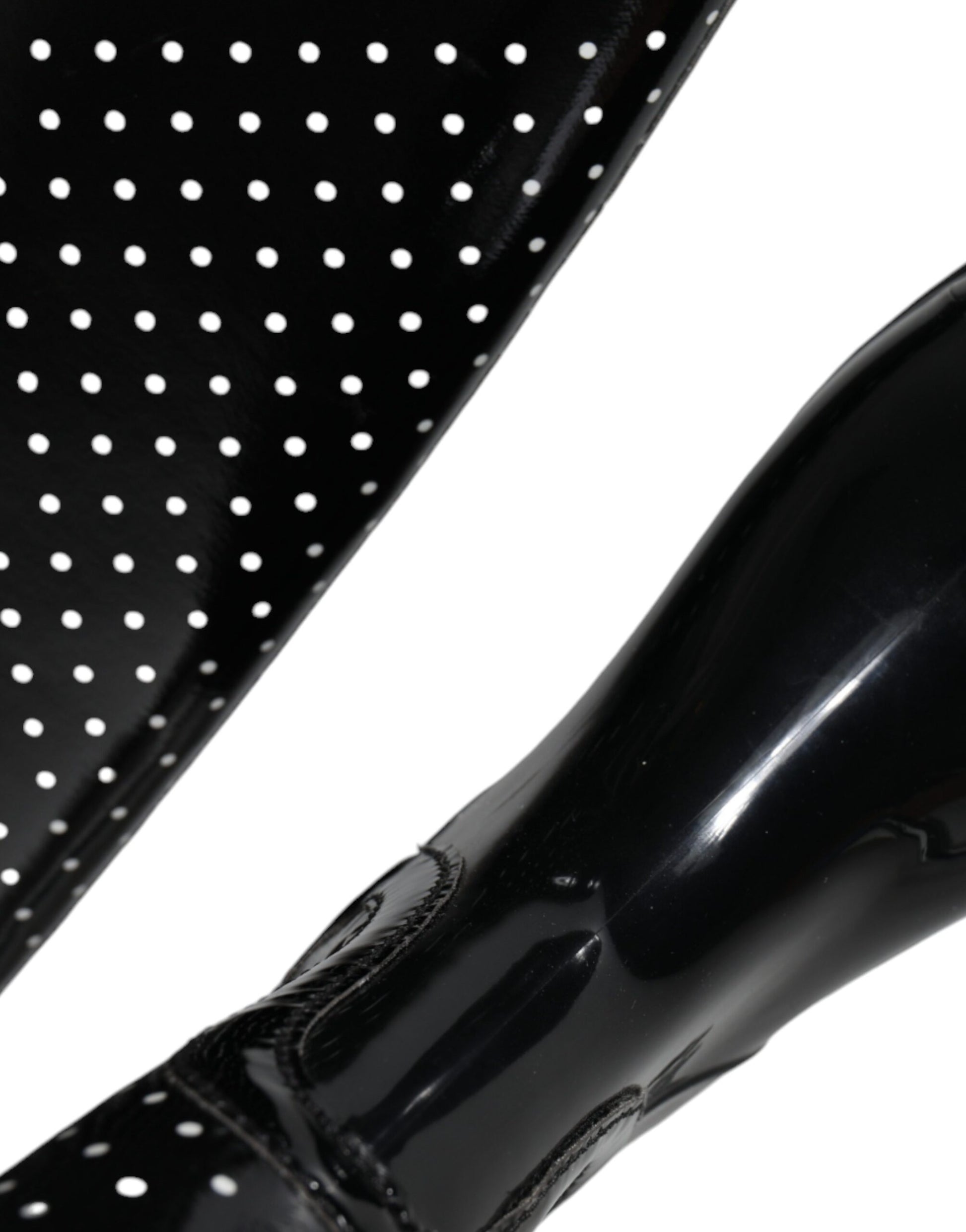Dolce & Gabbana Black Polka Dot Rubber Knee High Boots Shoes Dolce & Gabbana