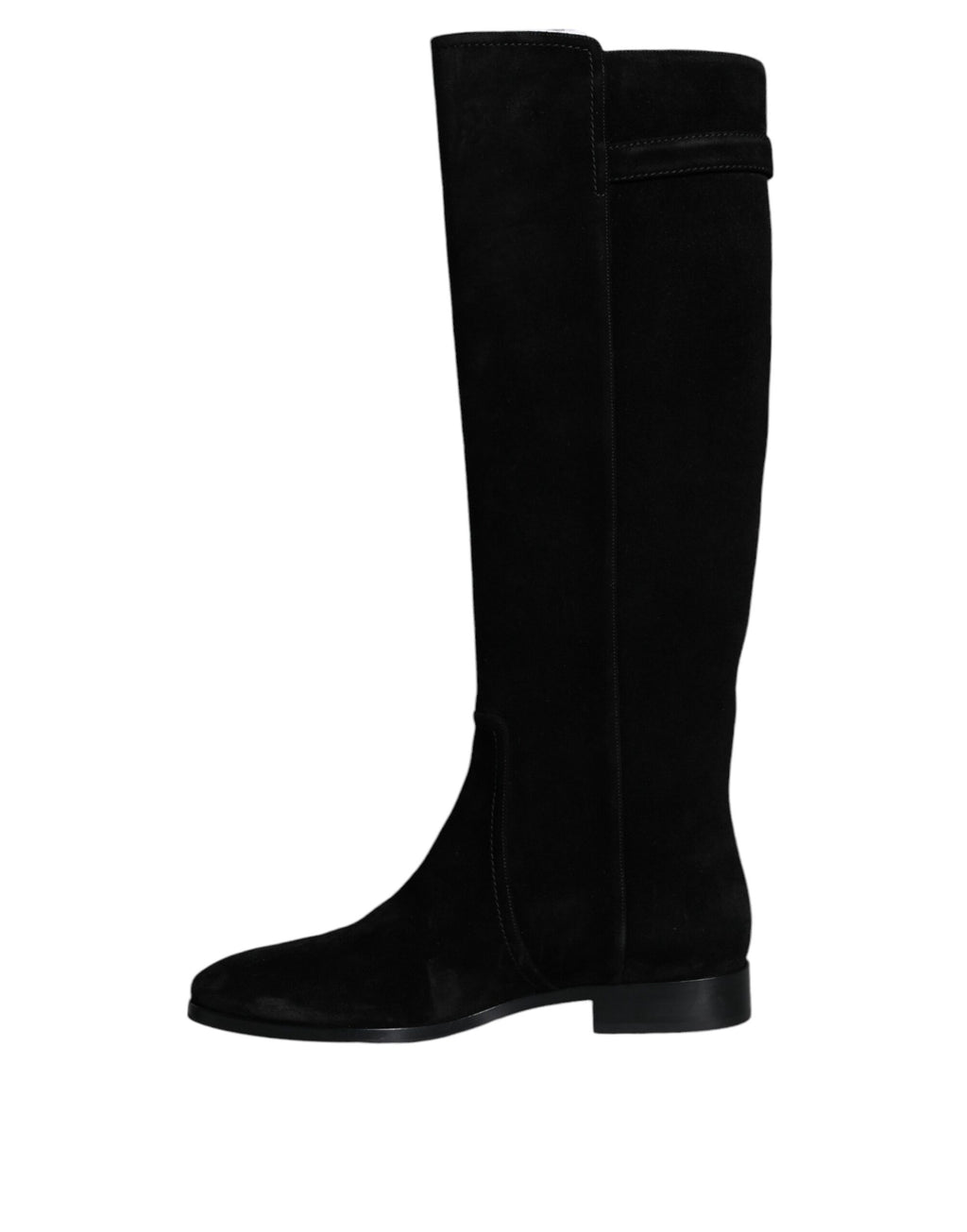 Dolce & Gabbana Black Suede Leather Knee High Boots Shoes - Eljoys Fashion 