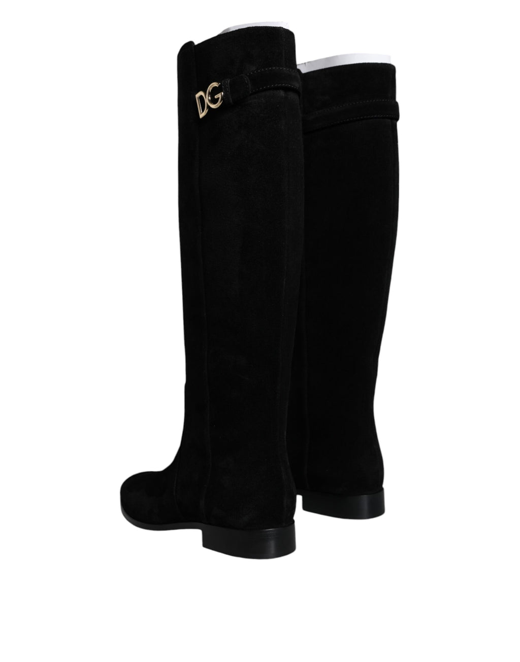 Dolce & Gabbana Black Suede Leather Knee High Boots Shoes - Eljoys Fashion 