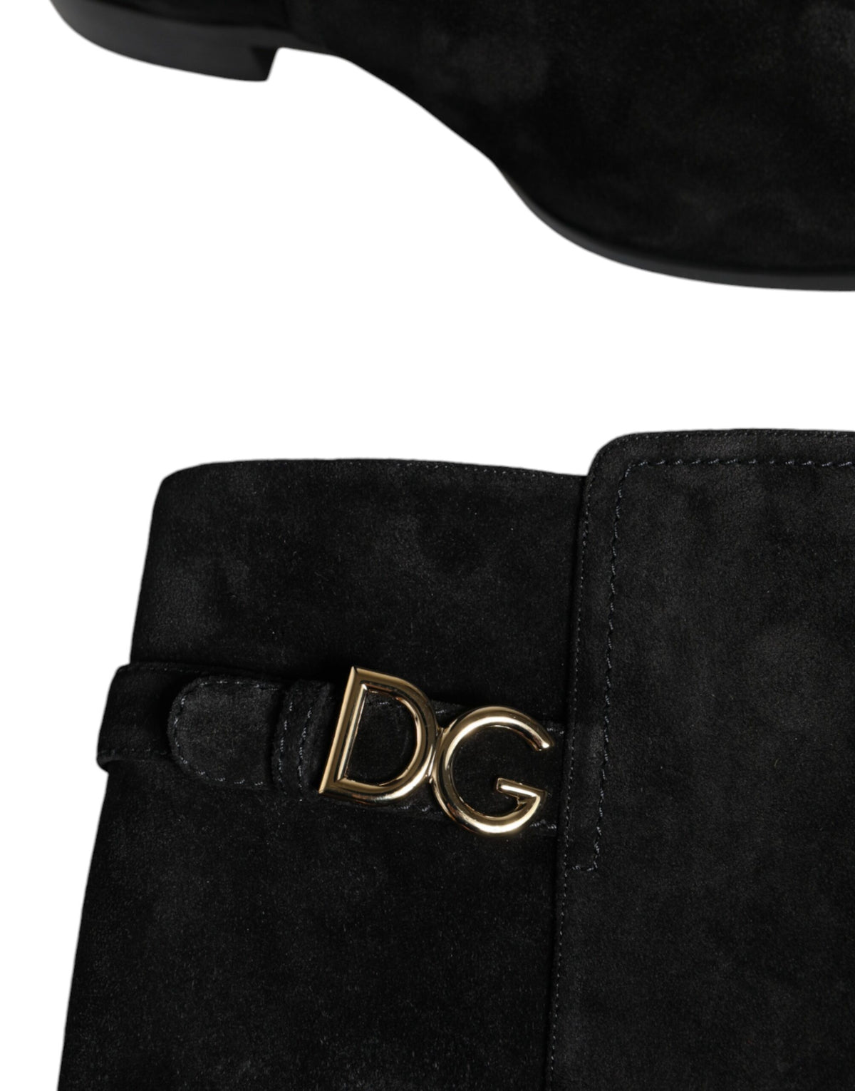 Dolce & Gabbana Black Suede Leather Knee High Boots Shoes - Eljoys Fashion 