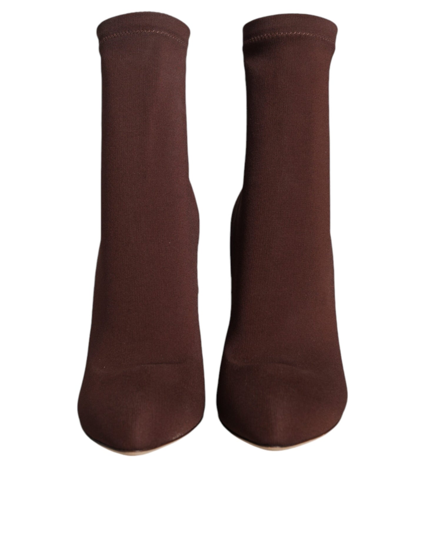 Dolce & Gabbana Brown Stiletto Heels Socks Ankle Boots Shoes Dolce & Gabbana