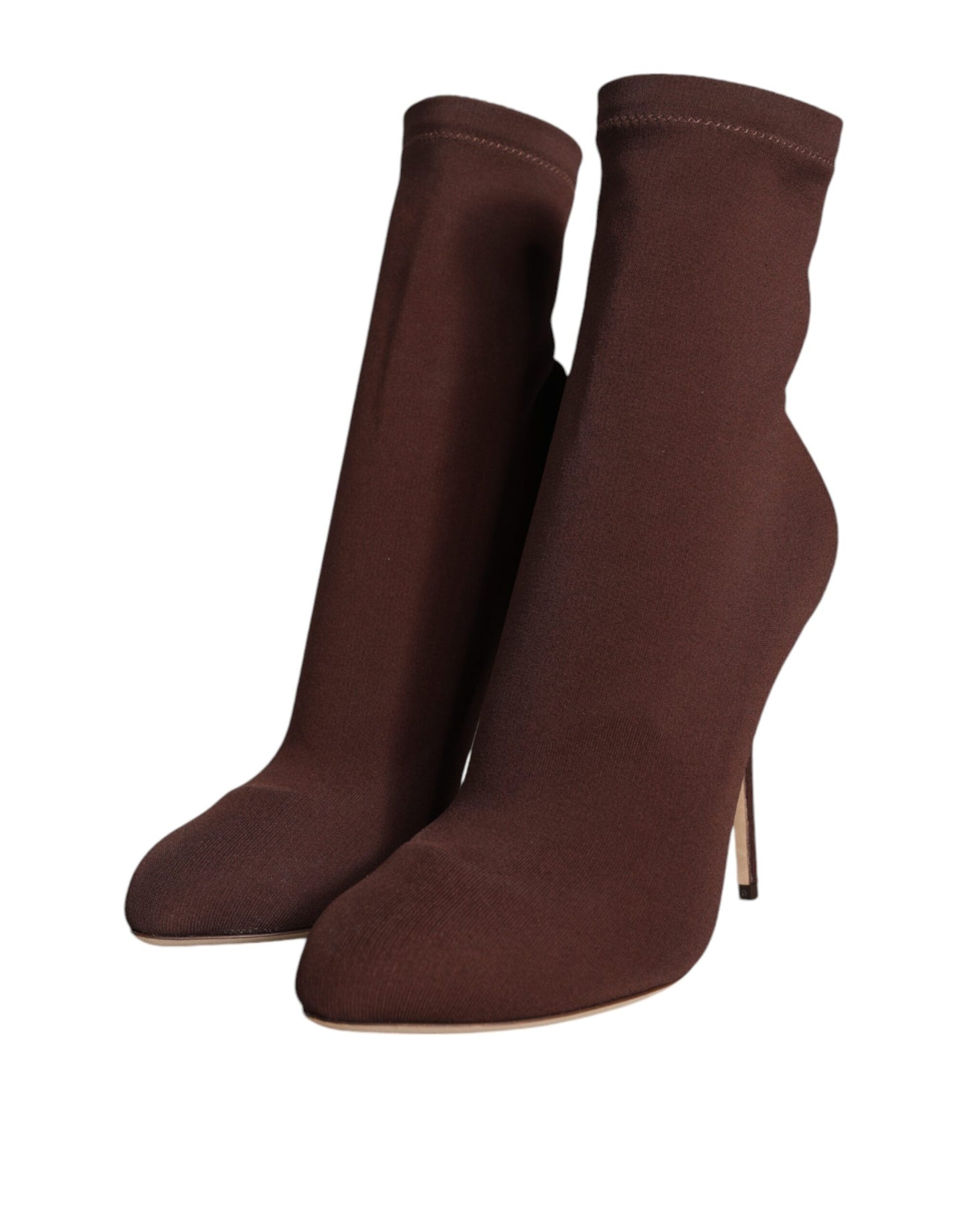 Dolce & Gabbana Brown Stiletto Heels Socks Ankle Boots Shoes Dolce & Gabbana