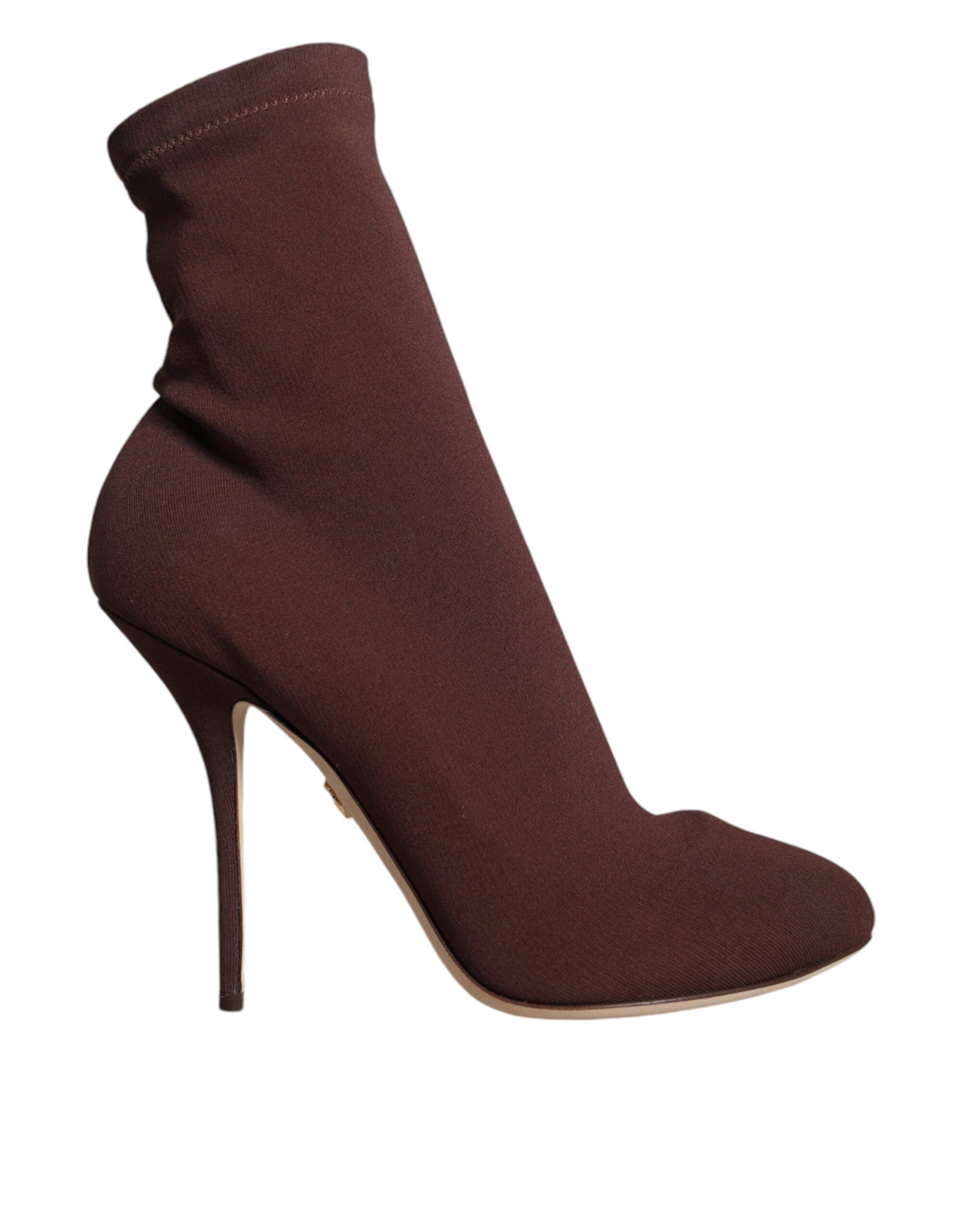 Dolce & Gabbana Brown Stiletto Heels Socks Ankle Boots Shoes Dolce & Gabbana