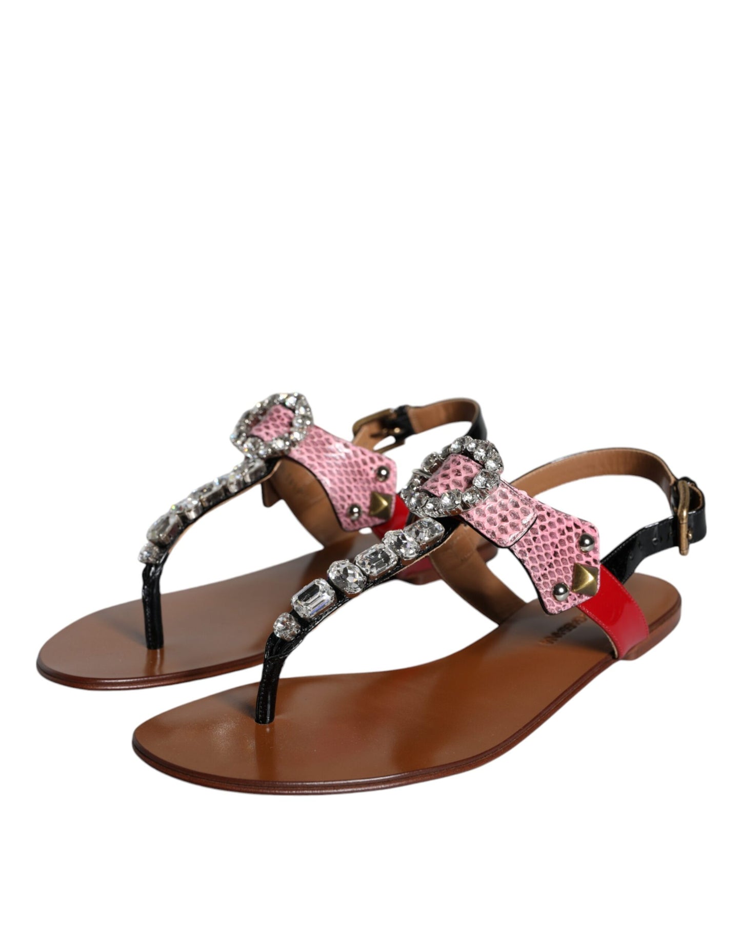 Dolce & Gabbana Multicolor Crystal Sandals Flip Flops Shoes Dolce & Gabbana