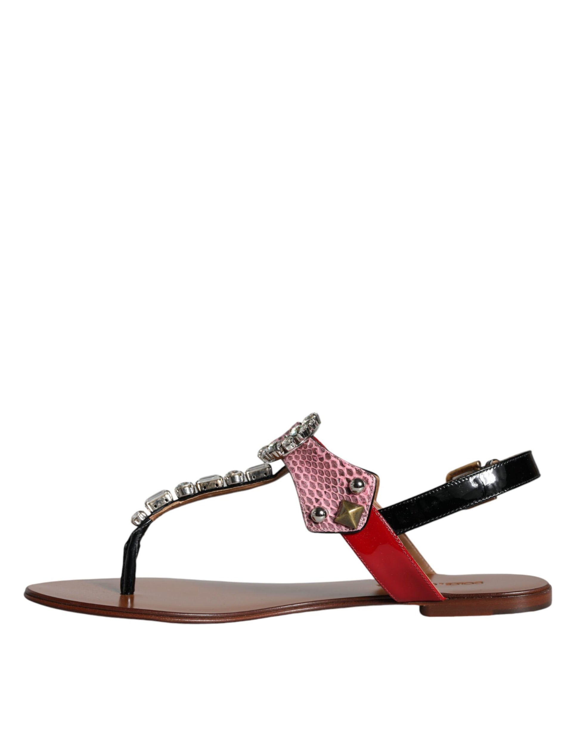 Dolce & Gabbana Multicolor Crystal Sandals Flip Flops Shoes Dolce & Gabbana