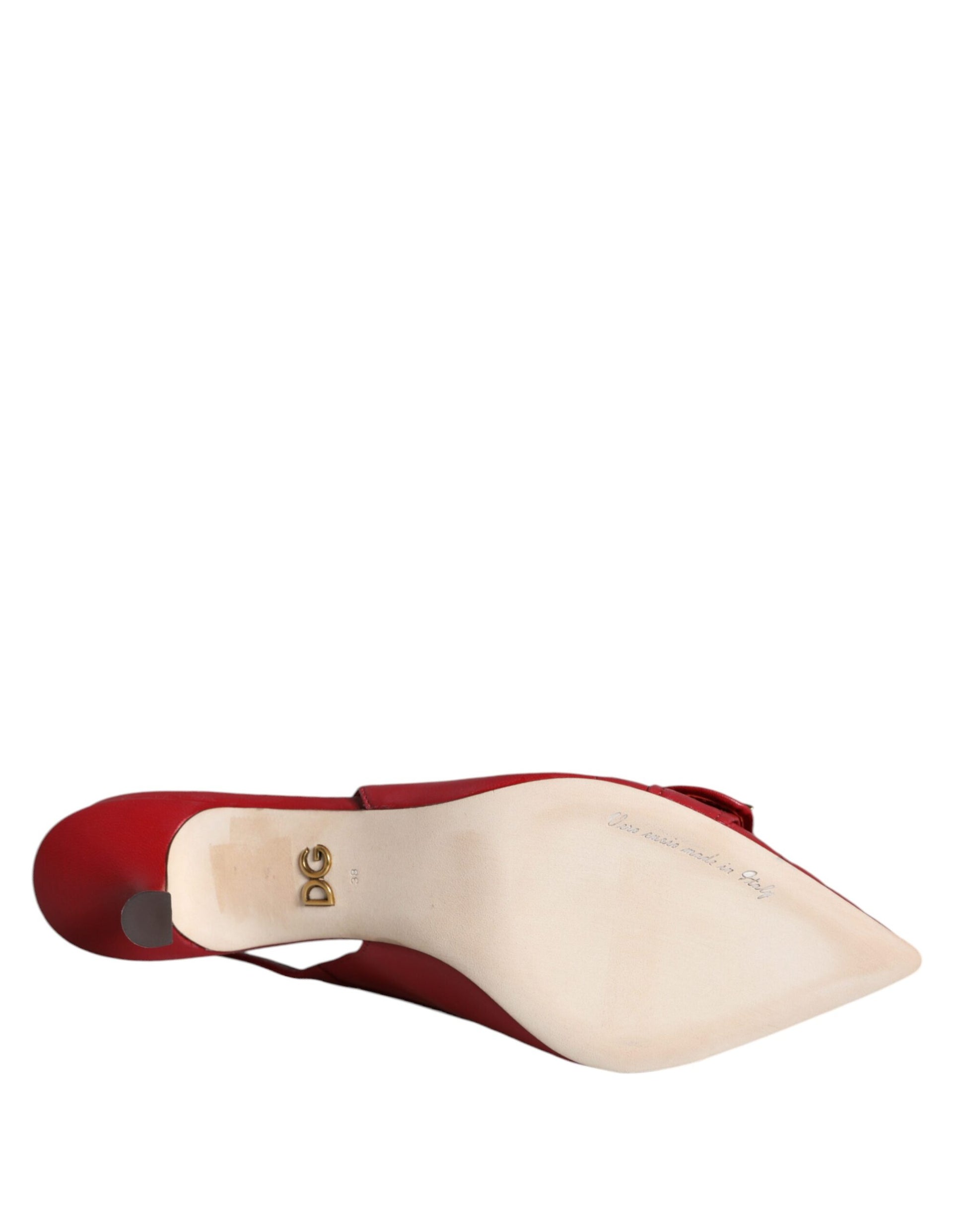 Dolce & Gabbana Red Devotion Leather Heels Slingback Shoes Dolce & Gabbana