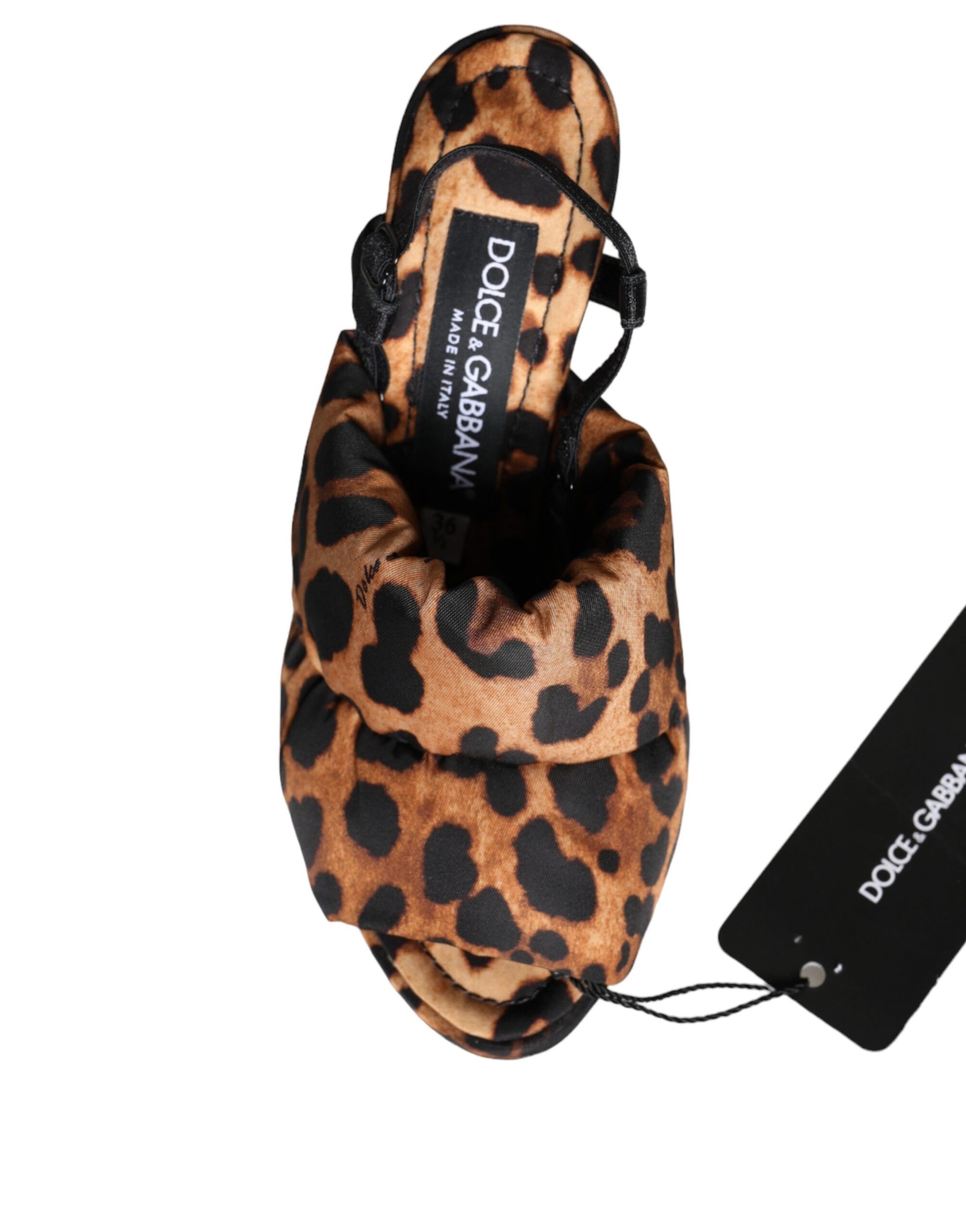 Dolce & Gabbana Brown Leopard Keira Slingback Sandals Shoes Dolce & Gabbana