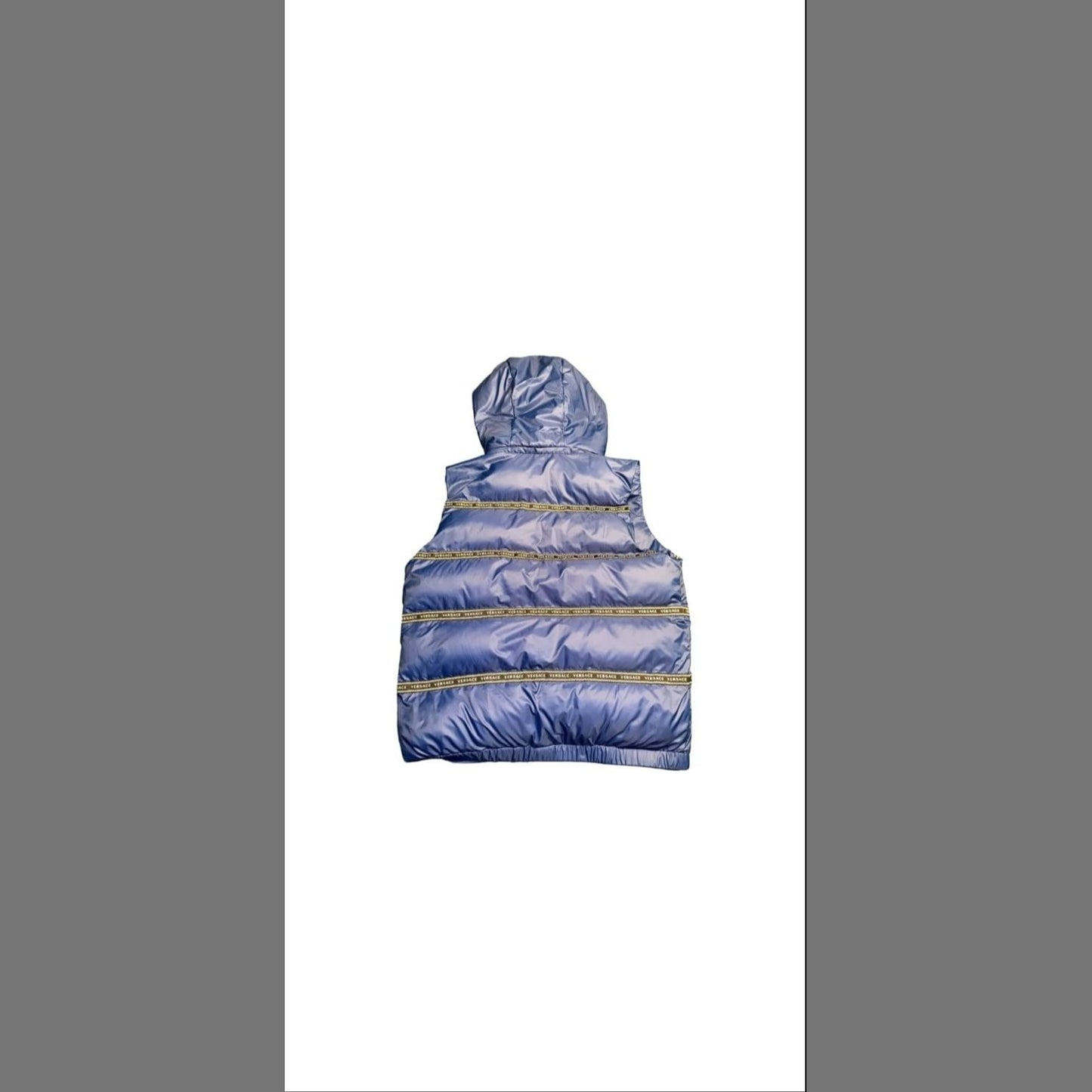 Versace Elegant Black Logo Band Vest with Detachable Hood Versace