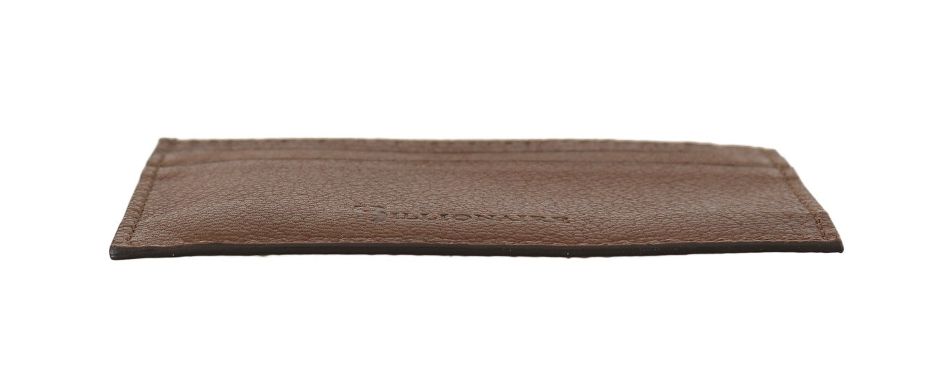 Billionaire Italian Couture Brown Leather Cardholder Wallet Billionaire Italian Couture