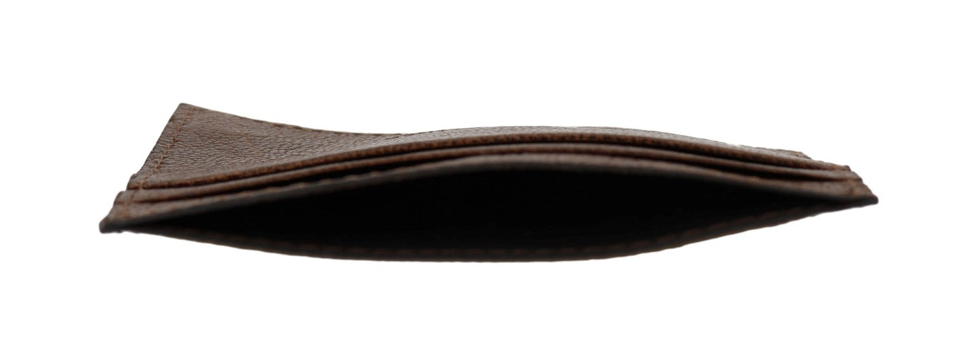 Billionaire Italian Couture Brown Leather Cardholder Wallet Billionaire Italian Couture