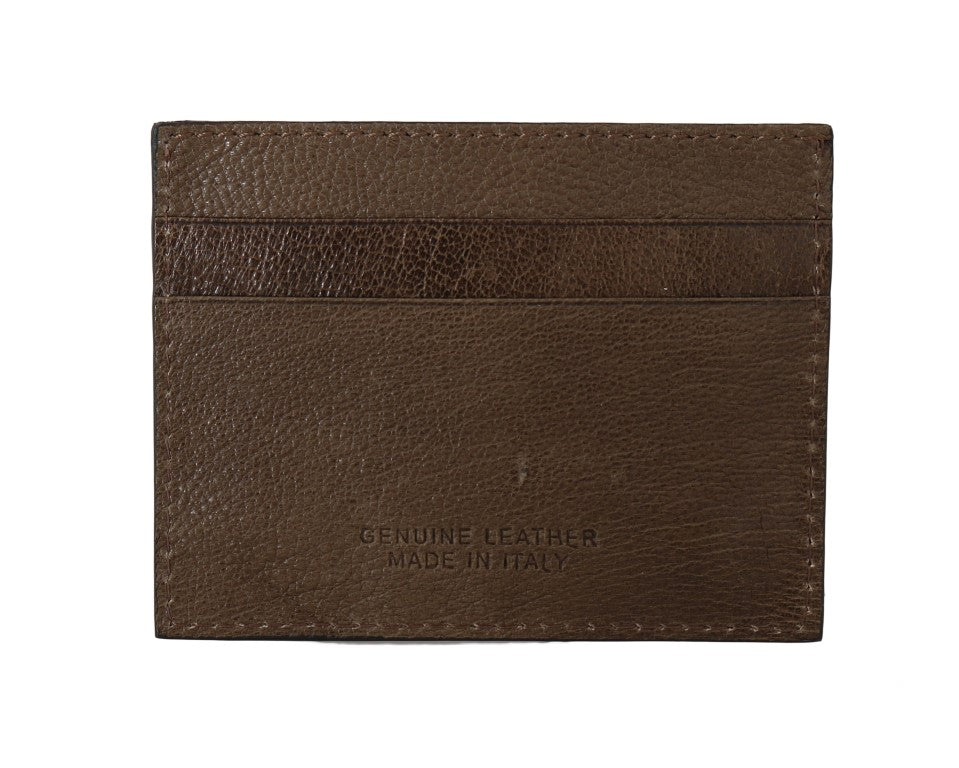 Billionaire Italian Couture Brown Leather Cardholder Wallet Billionaire Italian Couture