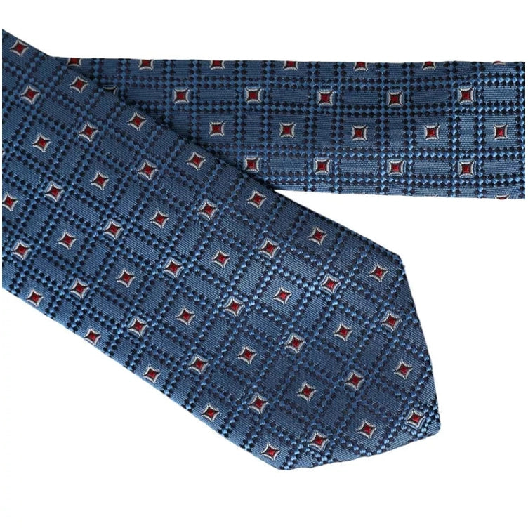 Dolce & Gabbana Blue Patterned 100% Silk Adjustable Men Tie
