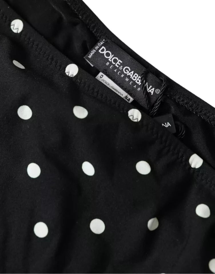 Dolce & Gabbana Black Polka Dot Swimwear Beachwear Bottom Bikini Dolce & Gabbana