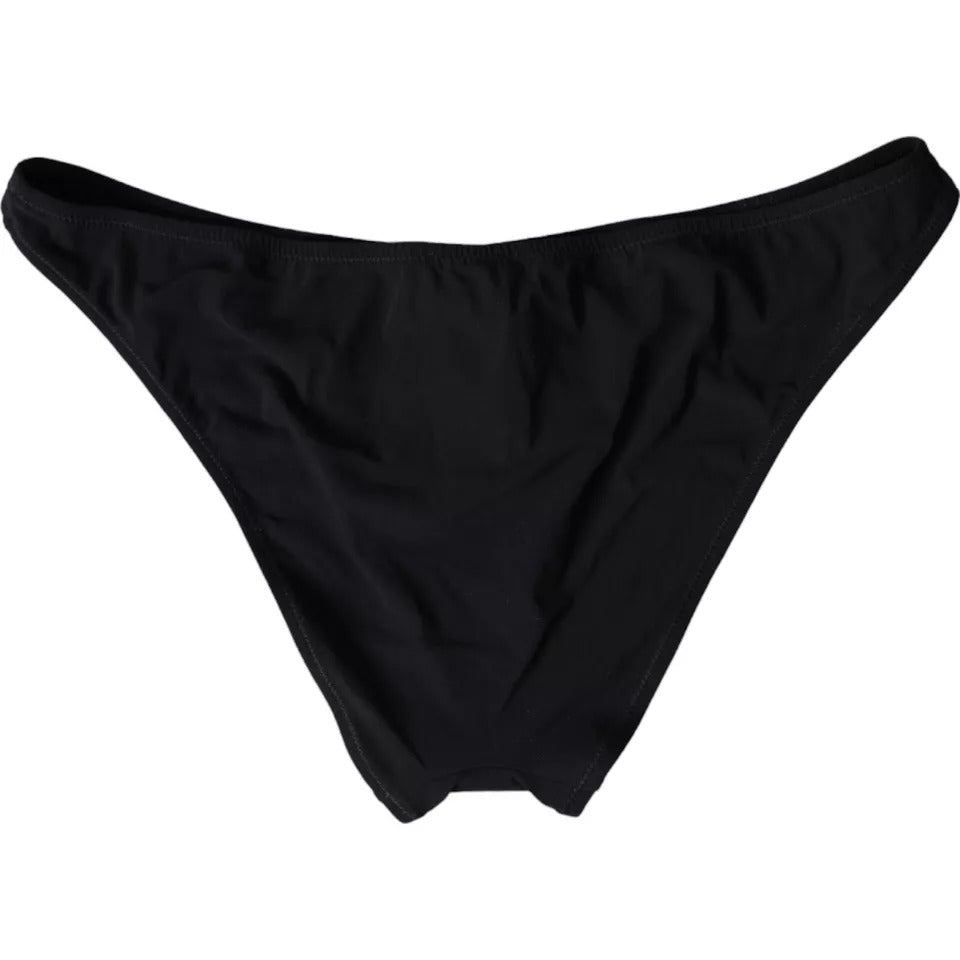 Dolce & Gabbana Black Nylon Swimwear Beachwear Bottom Bikini - Eljoys Fashion 