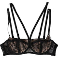 Dolce & Gabbana Black Floral Lace Nylon Balconcino Bra Underwear - Eljoys Fashion 