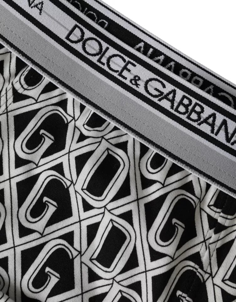 Dolce & Gabbana Black White DG Logo Cotton Stretch Cycling Underwear Men Dolce & Gabbana