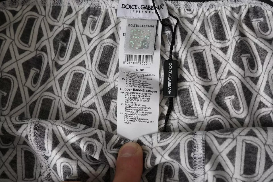 Dolce & Gabbana Black White DG Logo Cotton Stretch Cycling Underwear Men Dolce & Gabbana