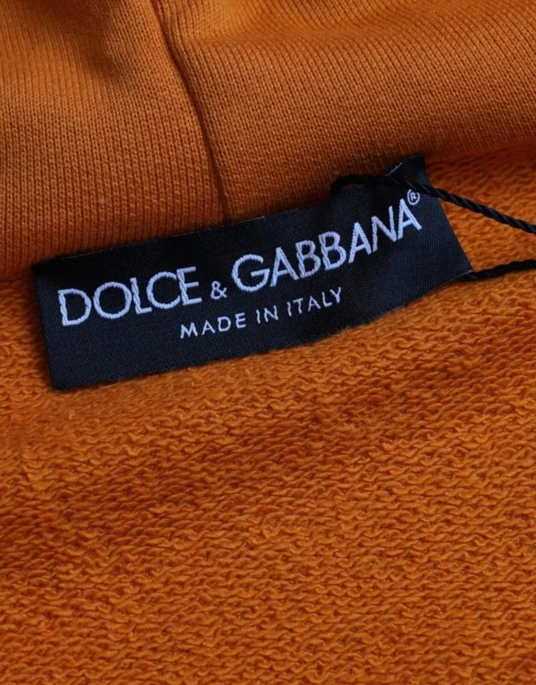 Dolce & Gabbana Orange Hooded Pullover Sweatshirt Sweater Dolce & Gabbana