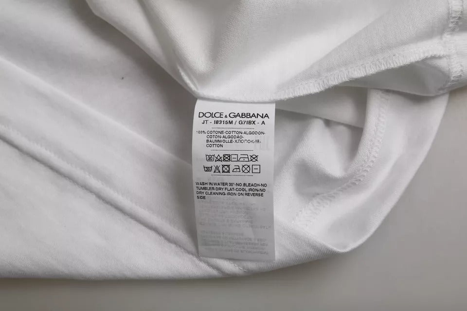 Dolce & Gabbana White Cotton Round Neck Short Sleeves T-shirt Dolce & Gabbana
