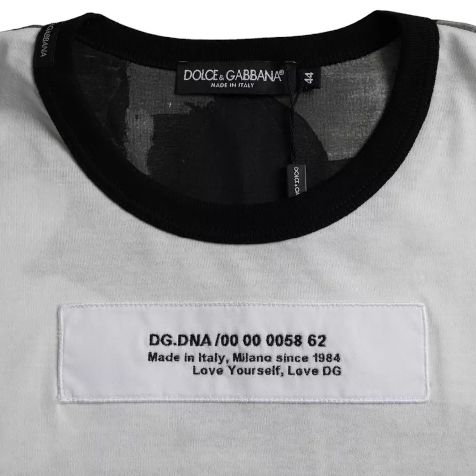 Dolce & Gabbana Black White Camouflage Round Neck T-shirt Dolce & Gabbana